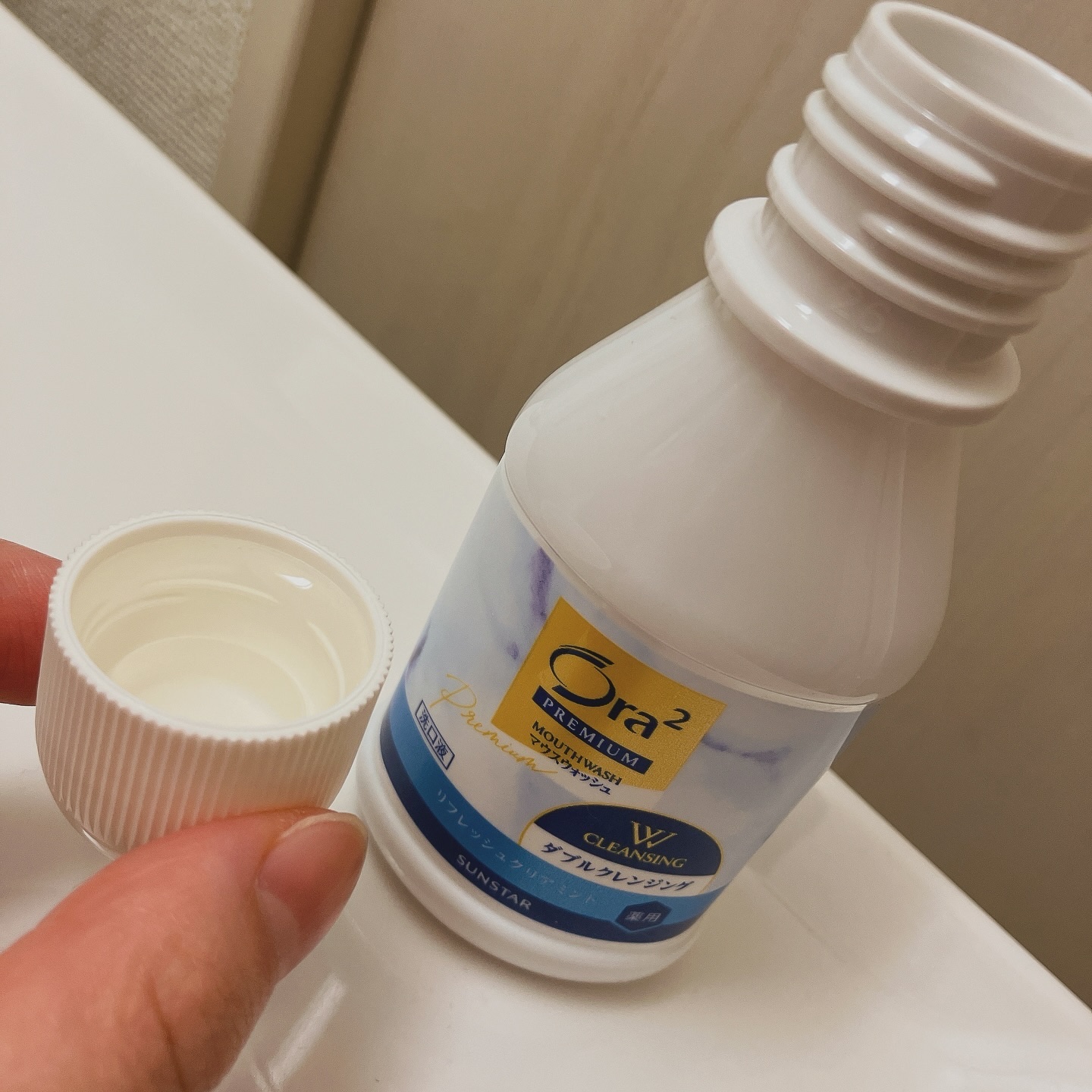 オーラツープレミアム マウスウォッシュ ダブルクレンジング リフレッシュクリアミント/オーラツー/マウスウォッシュ・スプレーを使ったクチコミ（2枚目）