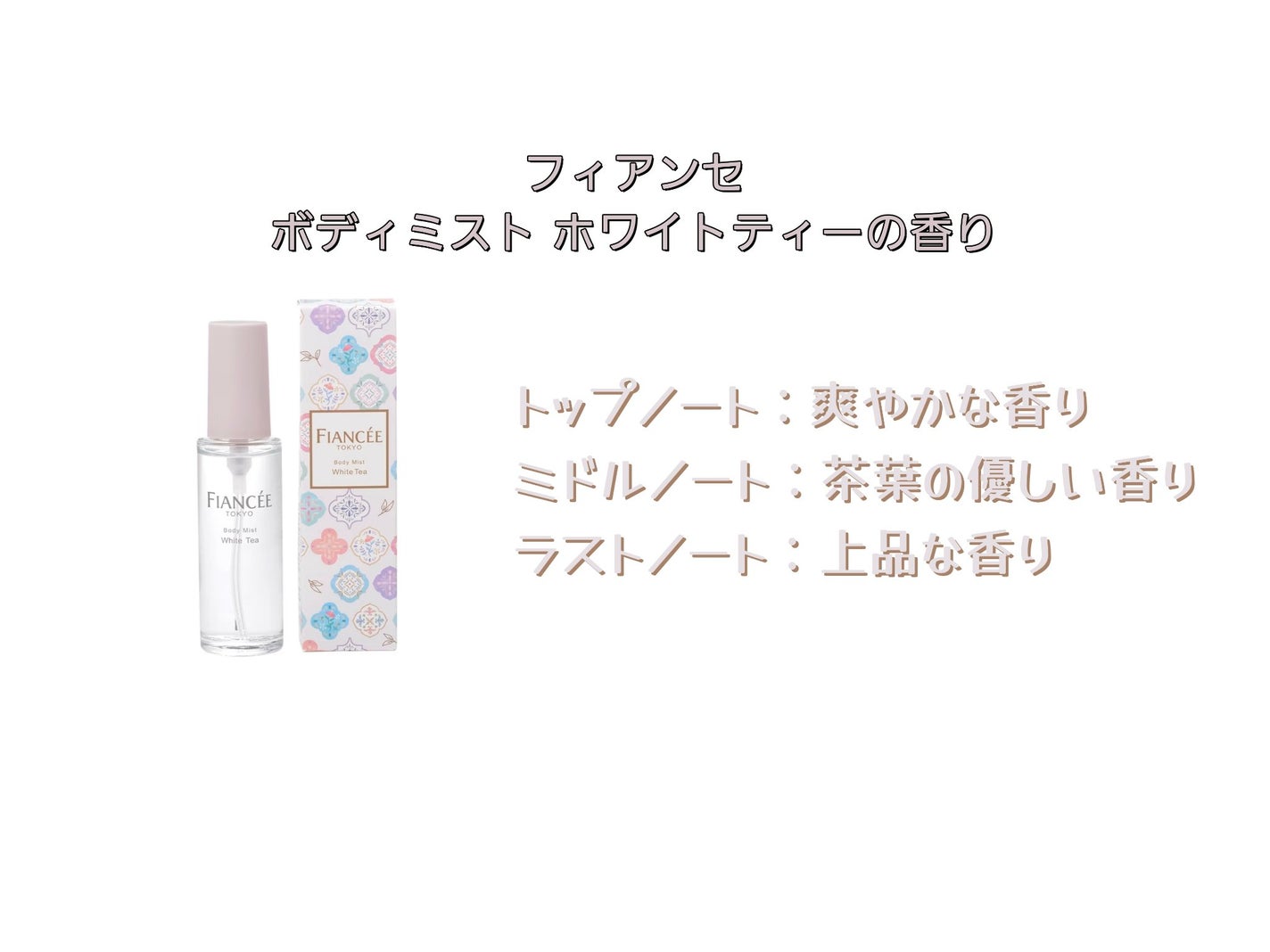 ボディミスト ホワイトティーの香り/フィアンセ/香水を使ったクチコミ(1枚目)