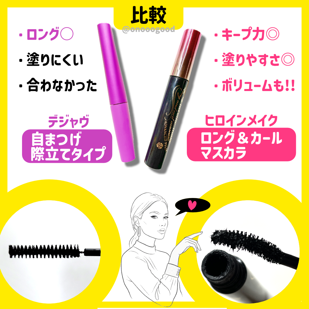 ロング＆カールマスカラ アドバンストフィルム/ヒロインメイク/マスカラを使ったクチコミ（3枚目）