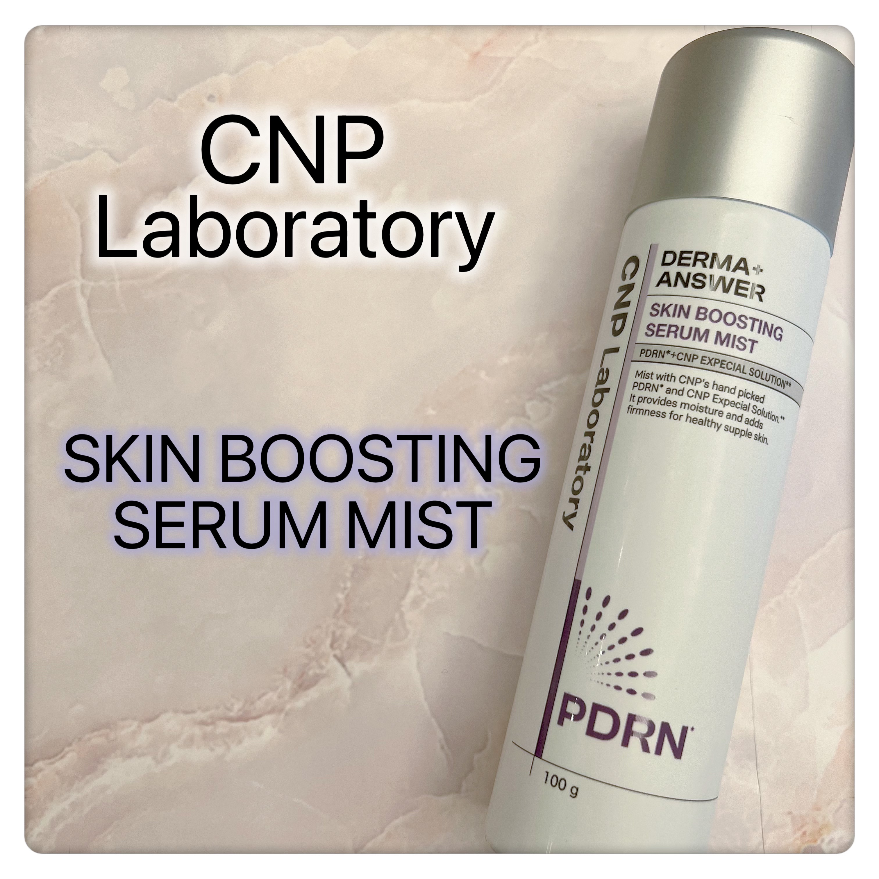 💧【スプレーする美容液ミスト】  
#CNP の新作ミストで“潤い＋ハリ”ケア✨  
⠀  
💎 ［スキン ブースティング セラム ミスト］⠀  
⠀  
✔️ PDRN‑complex配合で弾力ハリ感UP  
✔️ クリームみたいな“