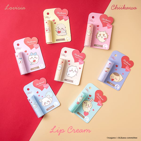 Lovisiaから「ちいかわ」のマスコット付きハンドクリーム&リップクリームが新登場の画像