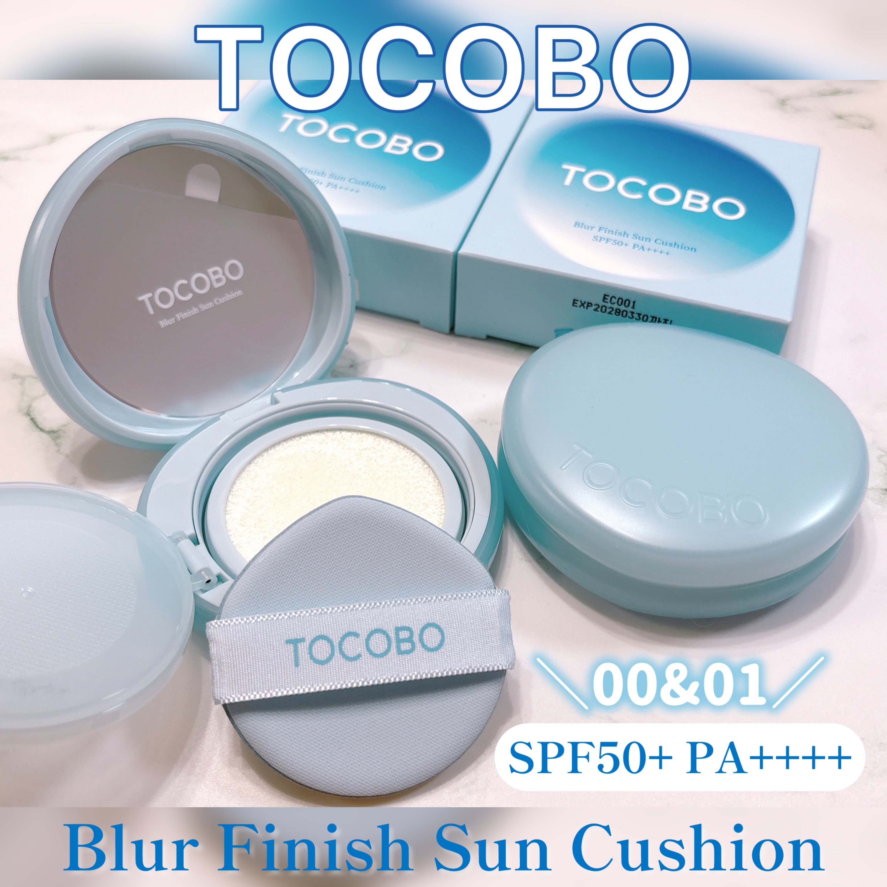 ブラーフィニッシュサンクッション/TOCOBO/日焼け止めパウダーを使ったクチコミ（1枚目）