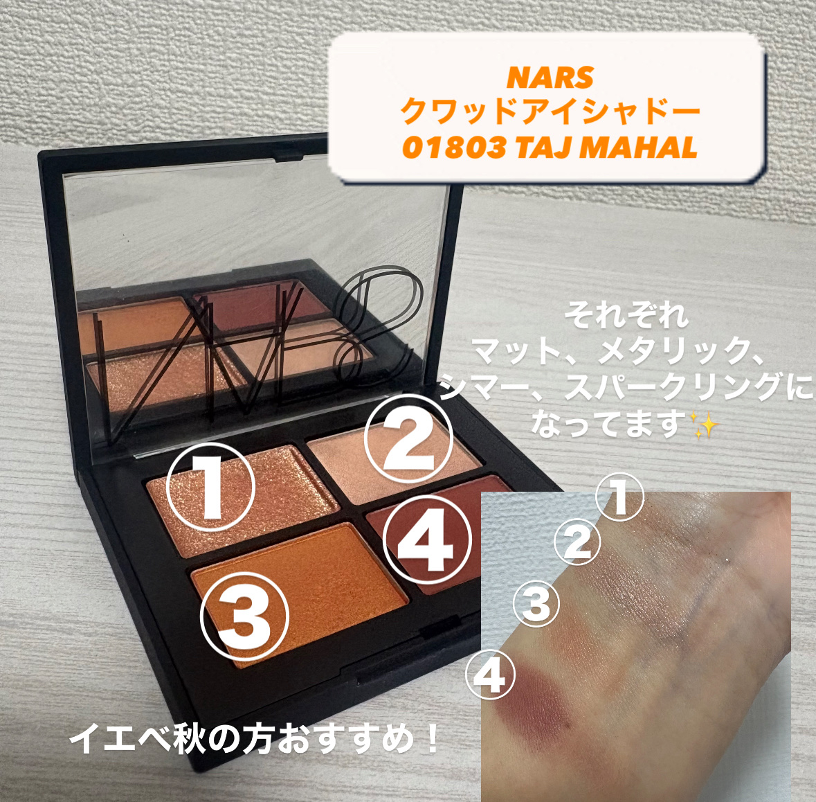 クワッドアイシャドー/NARS/アイシャドウパレットを使ったクチコミ（2枚目）