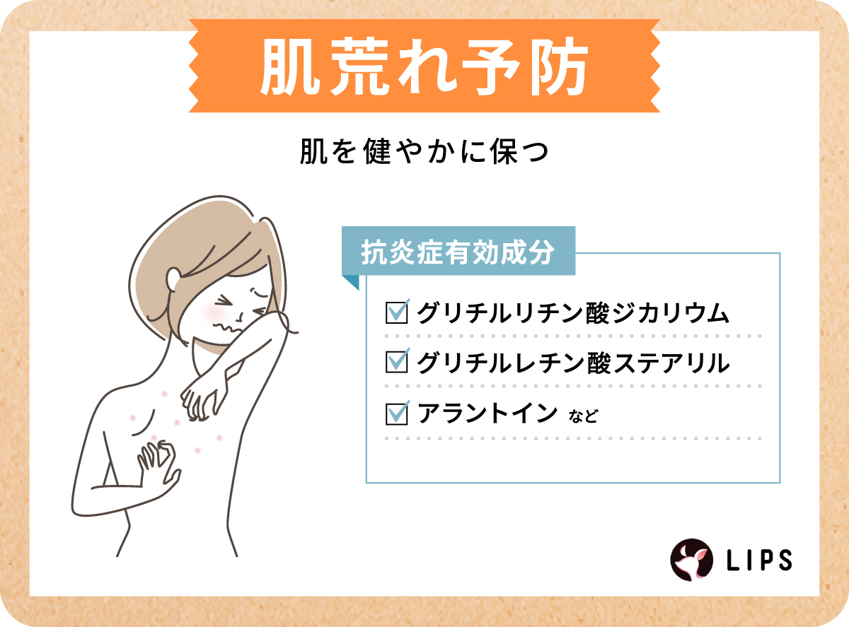 肌を健やかに保ちたいなら、抗炎症有効成分に注目を。グリチルリチン酸ジカリウム・グリチルレチン酸ステアリル・アラントインなど。