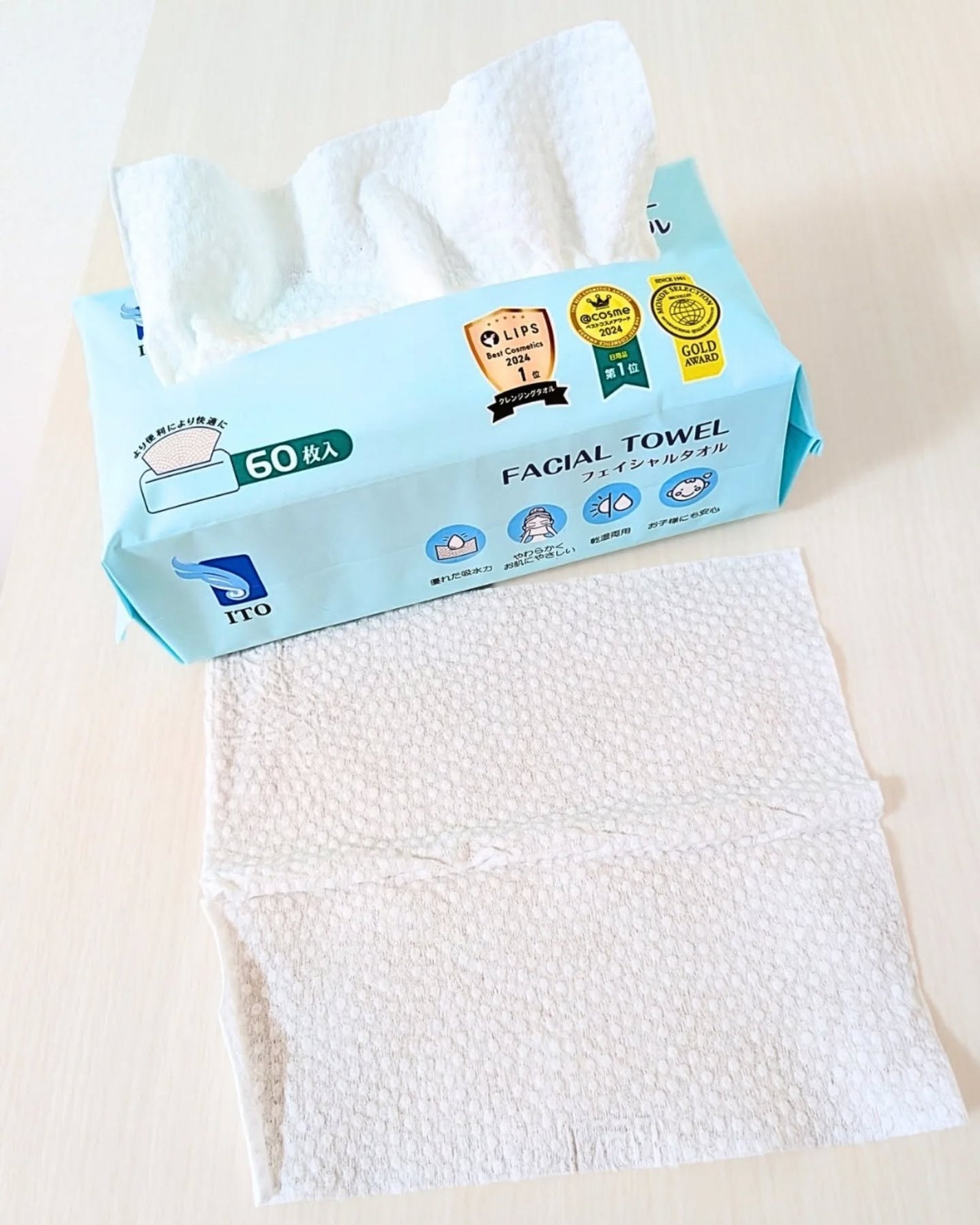 ありちゃん@フォロバ100🤍 on LIPS 「\洗顔後、タオルやめた。/【ITO(イト)フェイシャルタオル】..」(3枚目)