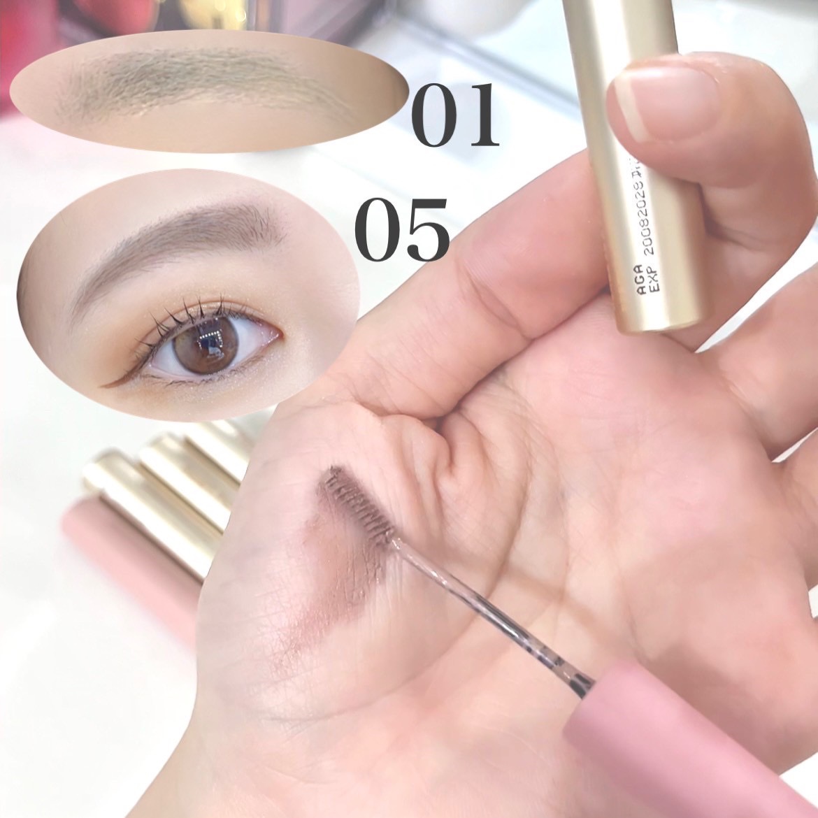 ドットオンムード フェイクアップ ブロウカラー/Heart Percent/眉マスカラを使ったクチコミ（3枚目）