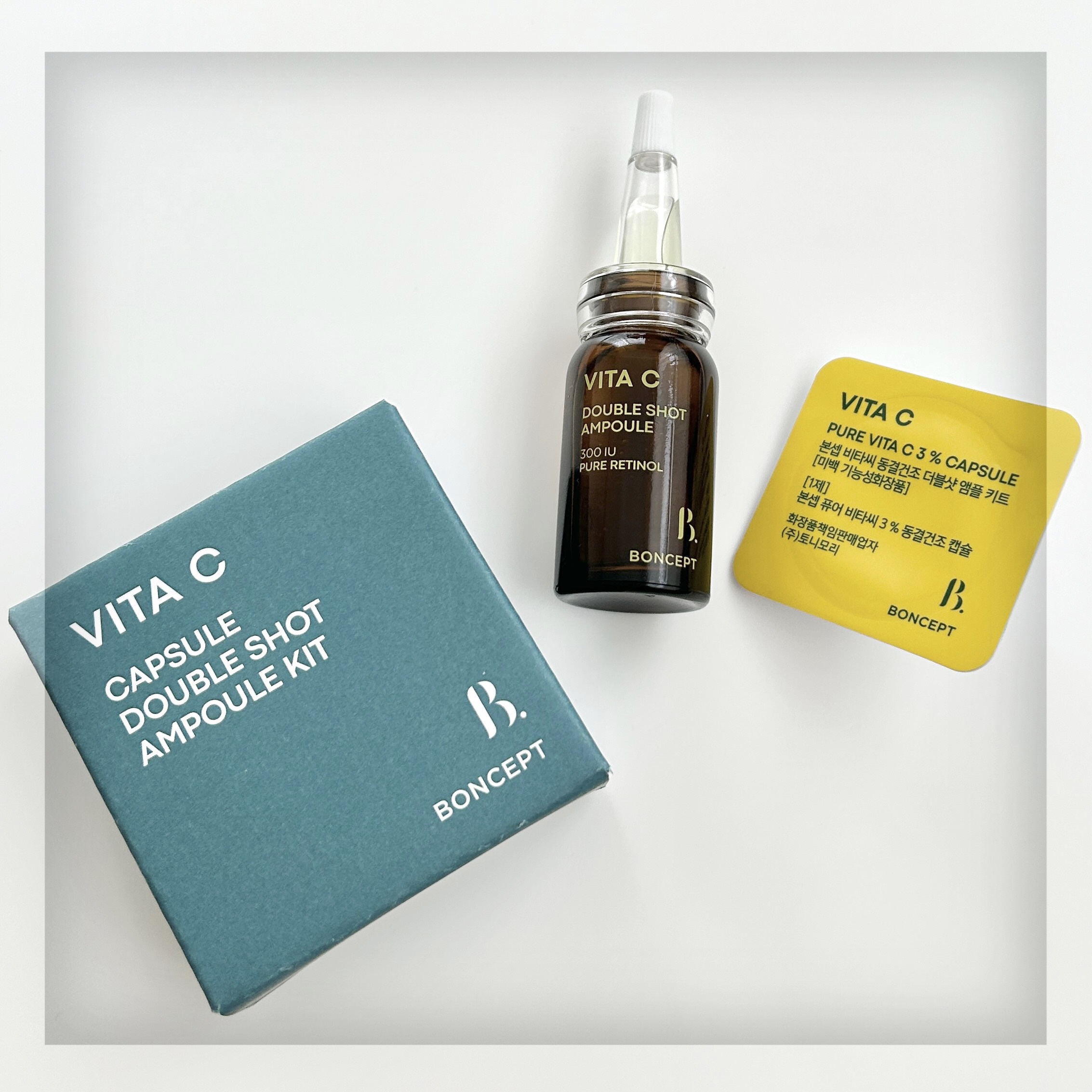 ビタC凍結乾燥ダブルショットアンプルキット/BONCEPT/美容液を使ったクチコミ（1枚目）