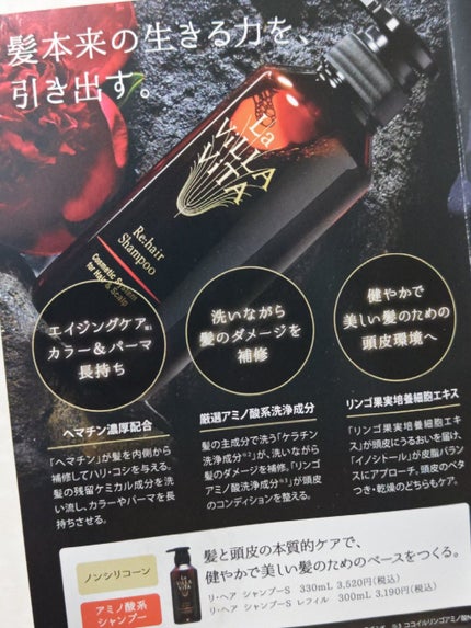 La ViLLA ViTA リ・ヘア シャンプーSのクチコミ「※2025年使用品
シャントリサシェ
・商品名
La ViLLA ViTA (ラ・ヴィラ・.....」(3枚目)