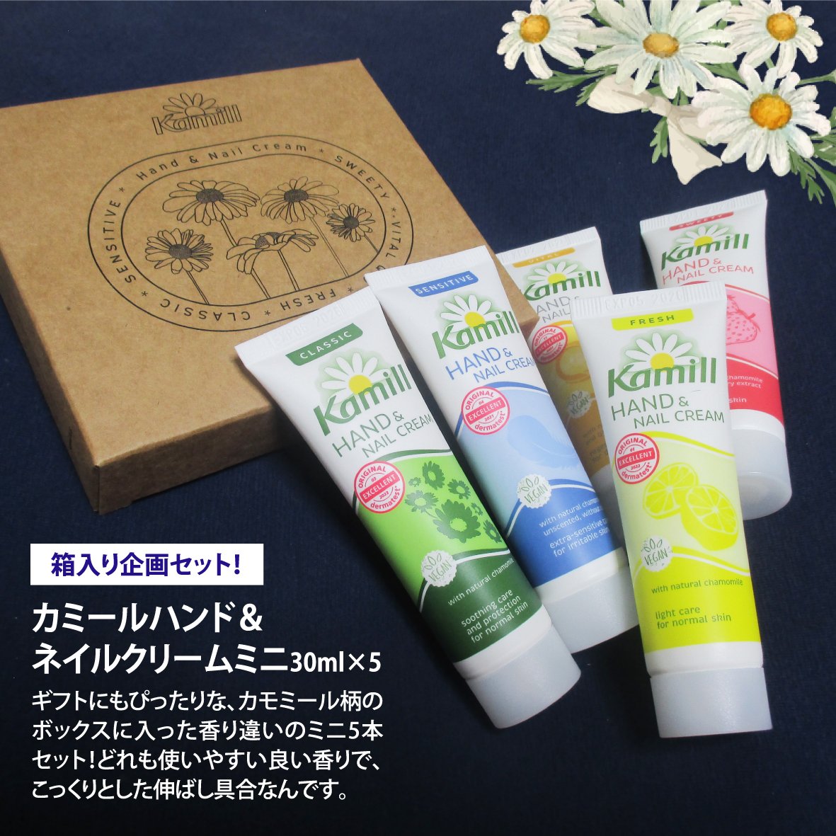ハンド＆ネイルクリームミニ 企画セット30ml*5/カミール/その他キットセットを使ったクチコミ（2枚目）