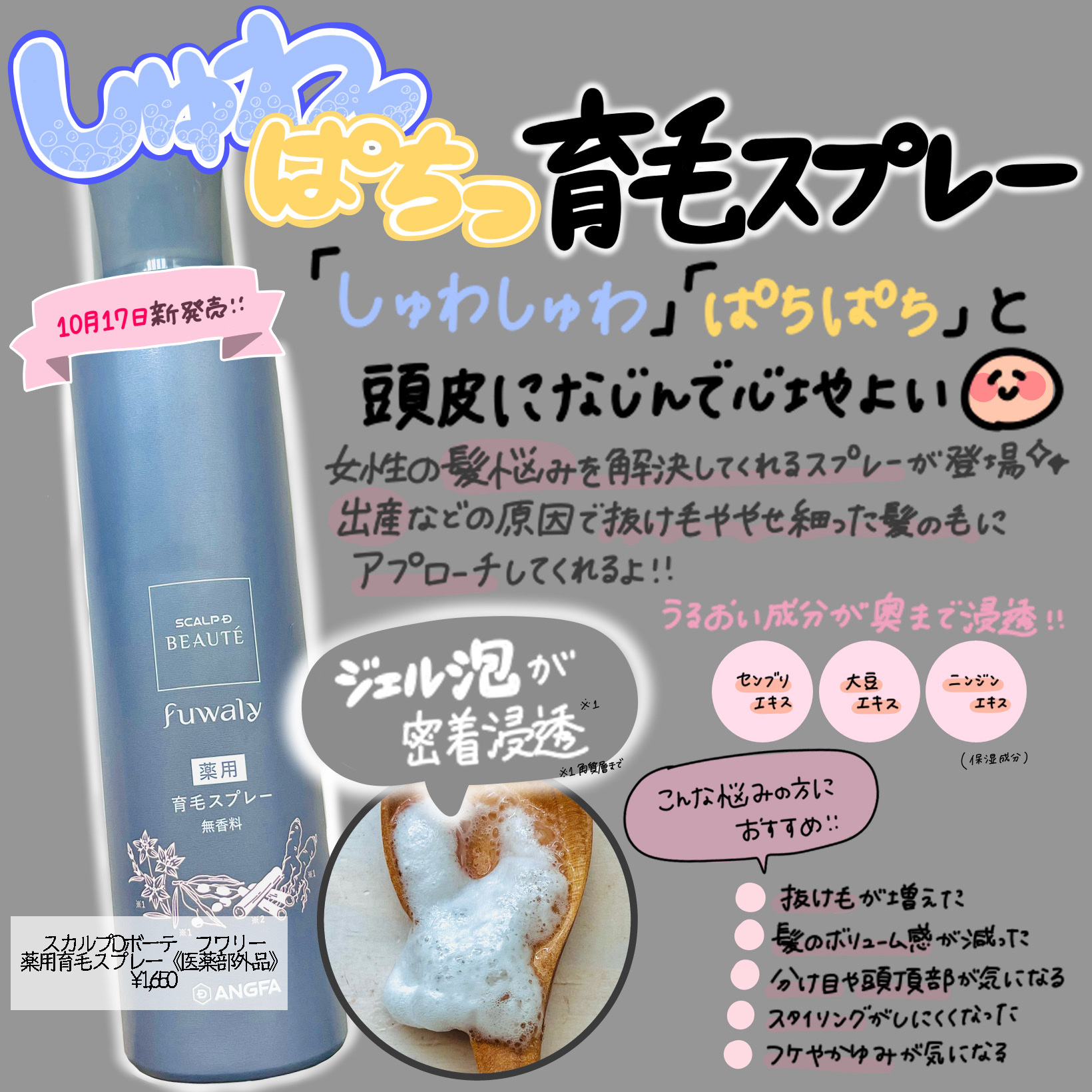 スカルプD ボーテ　フワリー　薬用育毛スプレー/アンファー(スカルプD)/頭皮ローションを使ったクチコミ（1枚目）