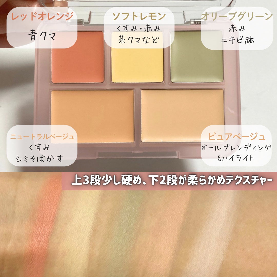 コンシールブレンダーパレット/LUNA/パレットコンシーラーを使ったクチコミ(3枚目)