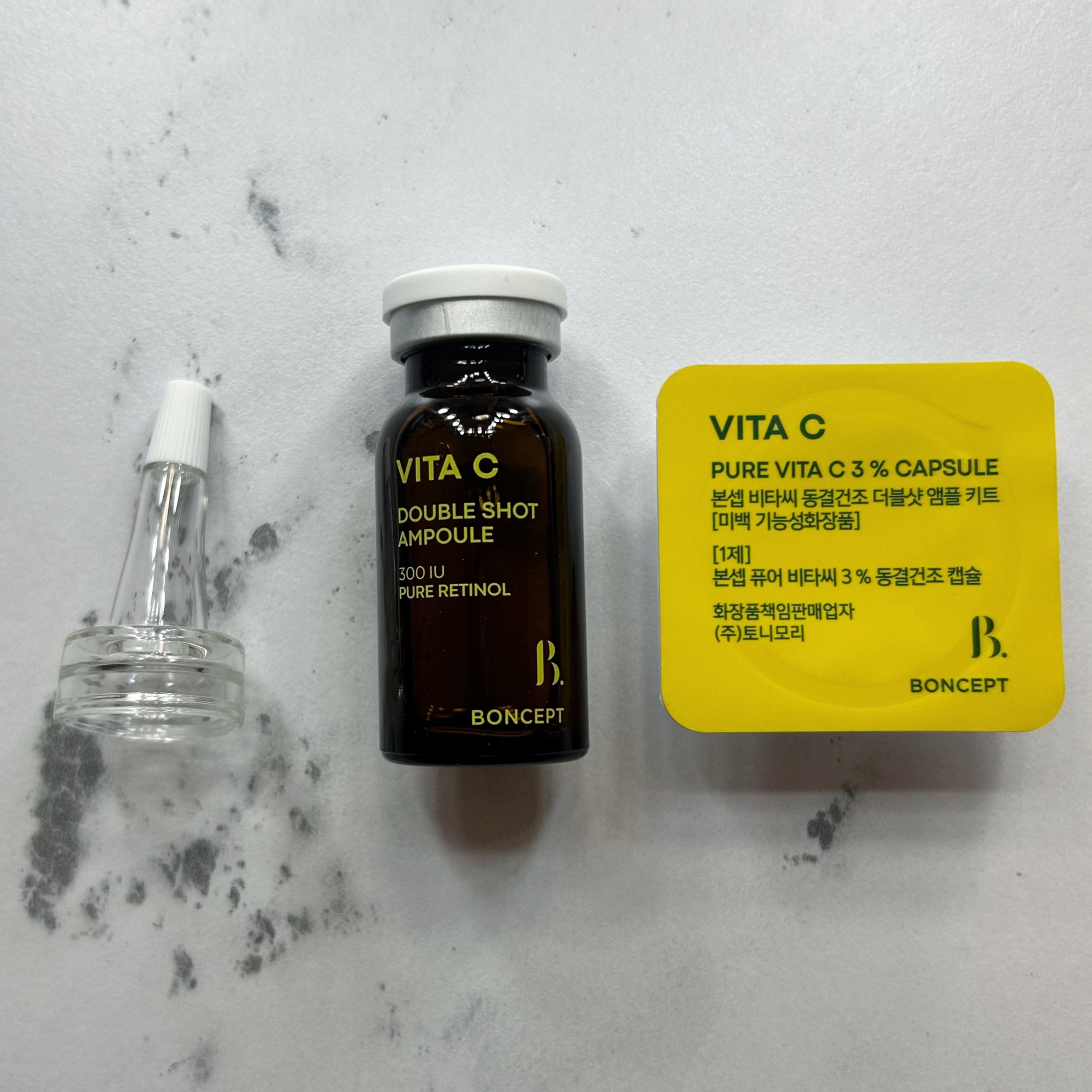 ビタC凍結乾燥ダブルショットアンプルキット/BONCEPT/美容液を使ったクチコミ（2枚目）