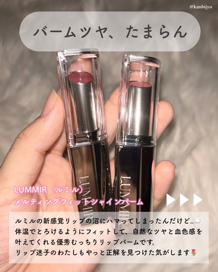 MELTING FIT SHINE BALM/Lummir/口紅を使ったクチコミ(2枚目)