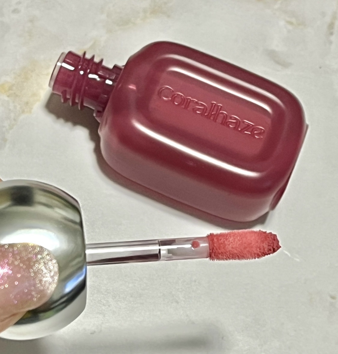 ベア ベルベット ティント 301 ミスティペタル/Coralhaze/リップティントを使ったクチコミ（1枚目）