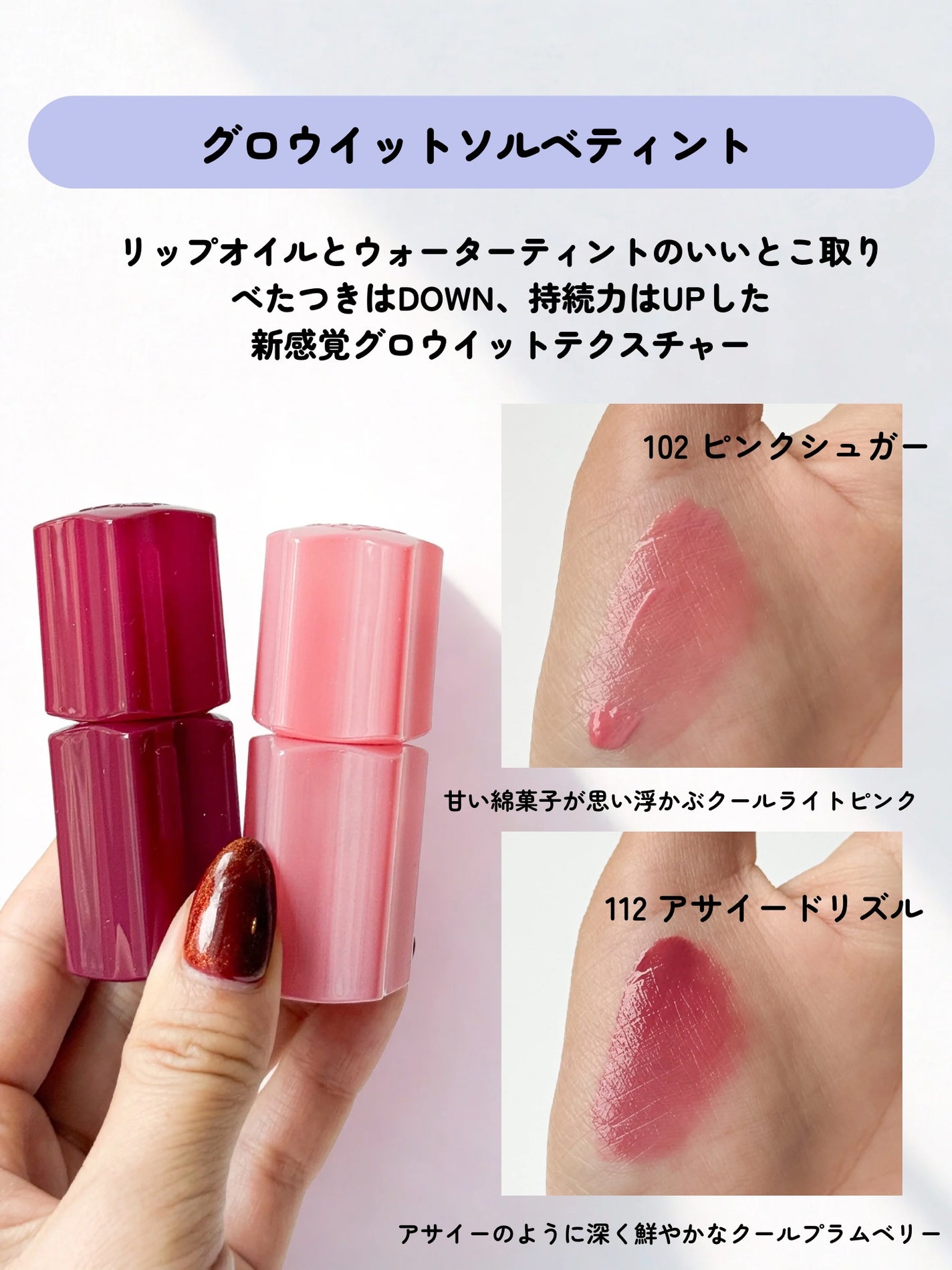 グロウイットソルベティント/tiptoe/リップティントを使ったクチコミ(3枚目)