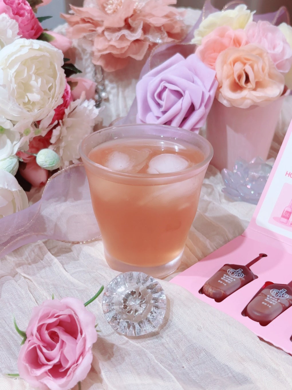 飲める美容ピンクDIYドリンク ピンクポーション ゼロカロリー・冬虫夏草/PINK POTION /美容ドリンクを使ったクチコミ(3枚目)