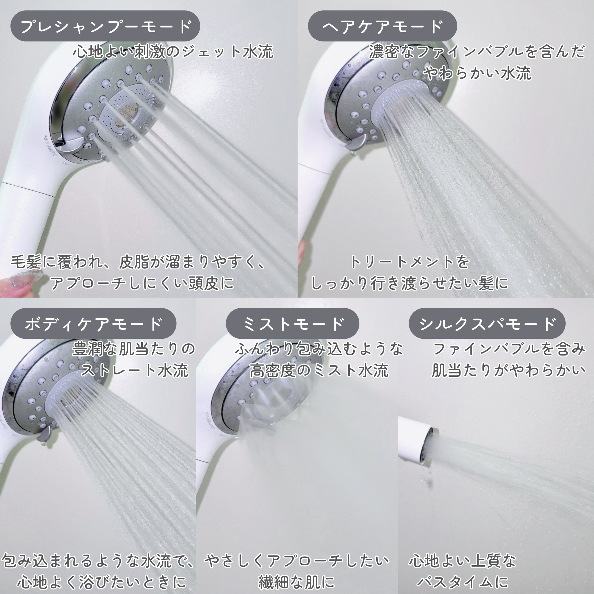 ファインバブルシャワーヘッド ファインベール EH-SH50/Panasonic/シャワーヘッドを使ったクチコミ（3枚目）