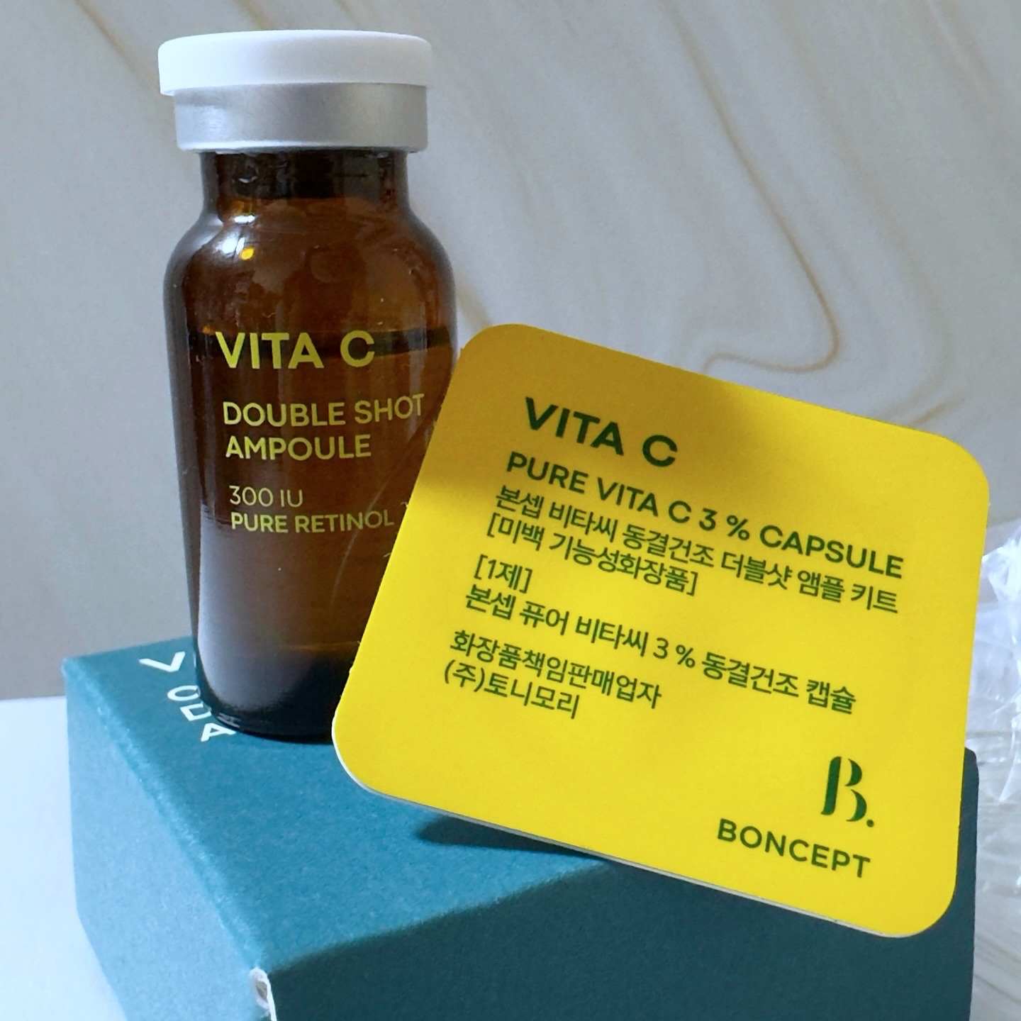 ビタC凍結乾燥ダブルショットアンプルキット/BONCEPT/美容液を使ったクチコミ（3枚目）