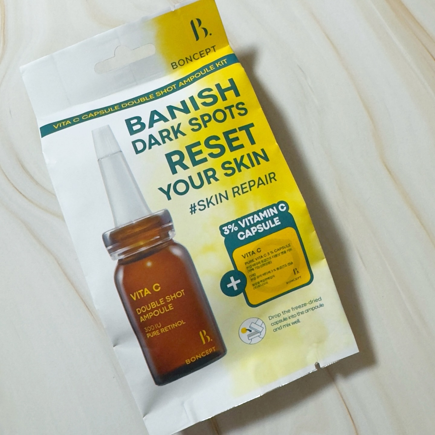 ビタC凍結乾燥ダブルショットアンプルキット/BONCEPT/美容液を使ったクチコミ（1枚目）
