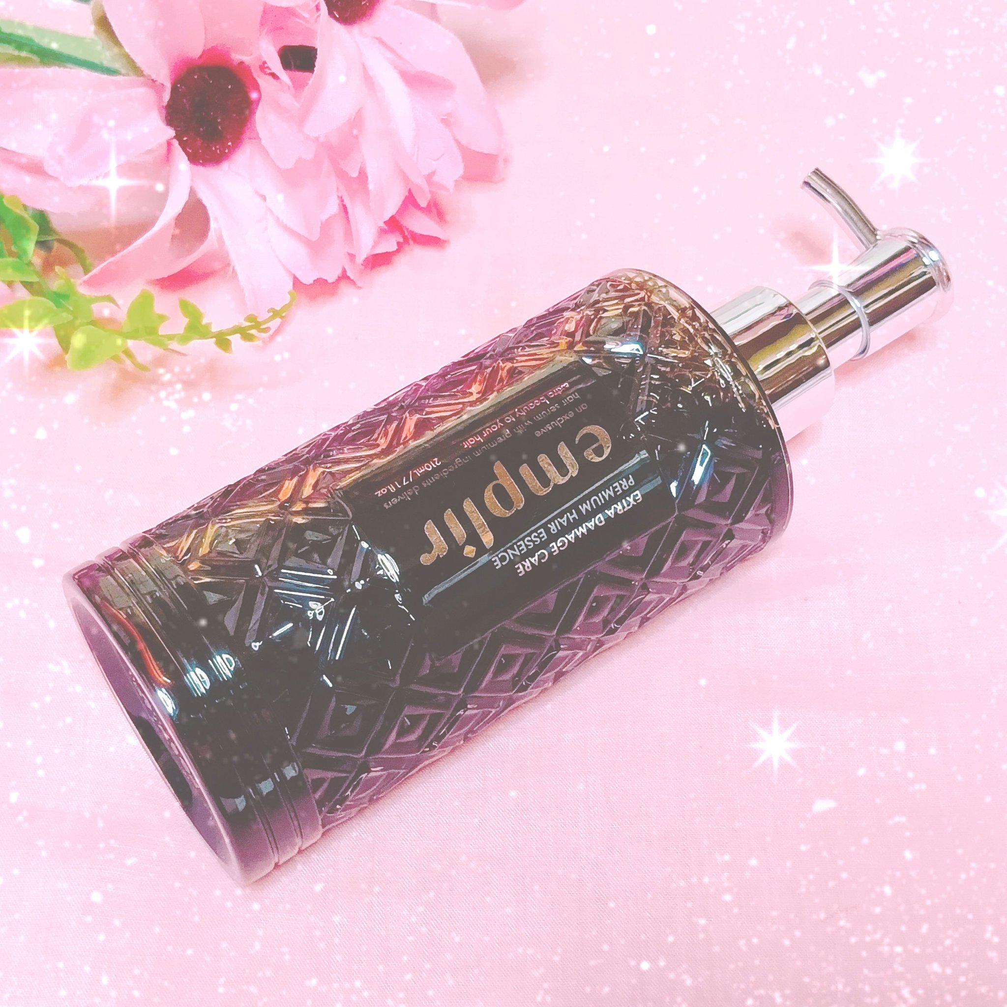 🌸アンプリール　プレミアム　ヘアエッセンス🌸
❁
❁

シャンプーとトリートメントの間に使います🌿
2から4プッシュで洗い流さないでそのままトリートメントを
重ねた後に一緒に洗い流すだけ💕

黒い美容液ってびっくり🩷
セルフカラー