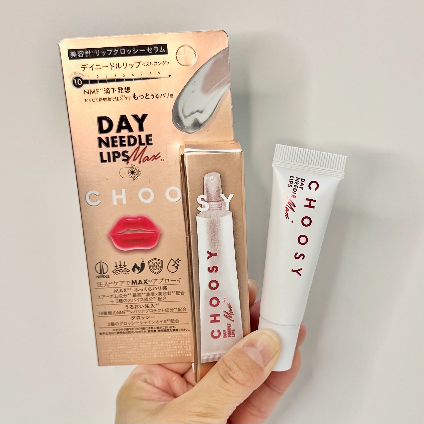 CHOOSY デイニードルリップのクチコミ「うるツヤ唇に🤍
CHOOSY デイニードルリップストロング
6.5万本※1の美容針※2配合うる.....」（2枚目）