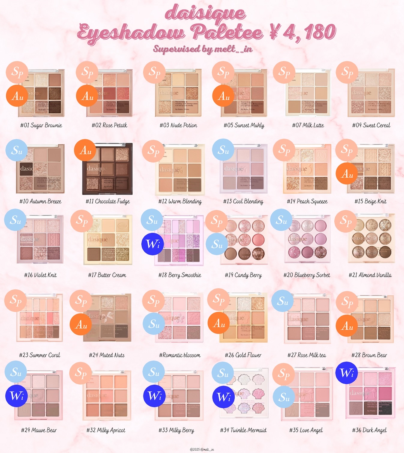 バズりまくりのdaisiqueのアイシャドウ、全色パーソナルカラー分けしてみました❕

—————————————

#デイジーク #daisique 
#アイシャドウパレット 

4,180円
⁡ —————————————

#美容 #