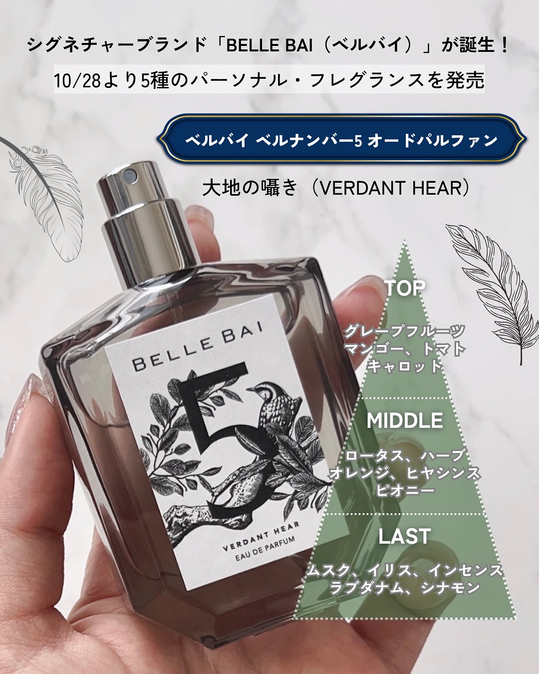 試してみた】ベルナンバー5 オードパルファン 大地の囁き(VERDANT HEAR