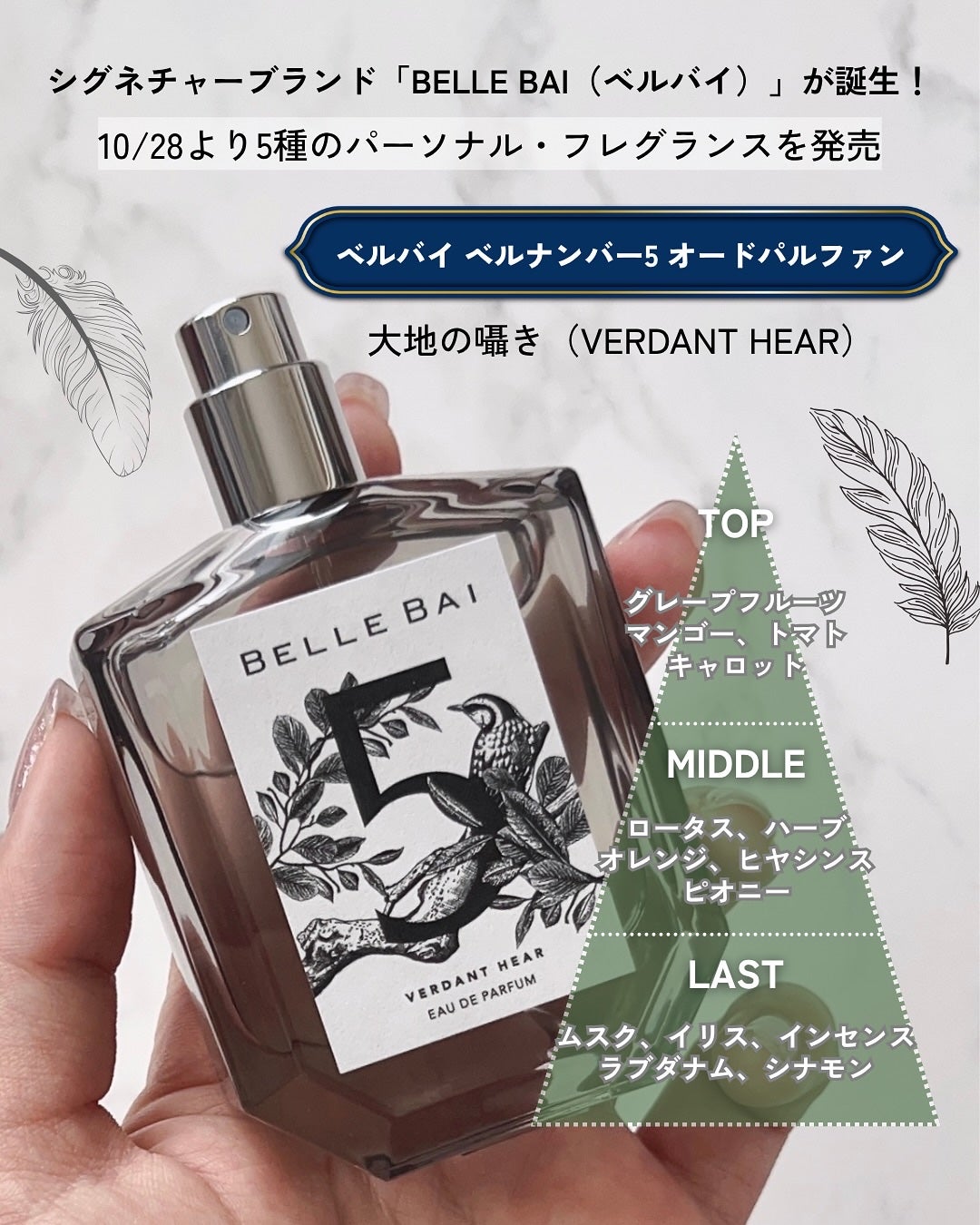 ベルナンバー5 オードパルファン 大地の囁き(VERDANT HEAR)/BELLE BAI/香水(その他)を使ったクチコミ(2枚目)