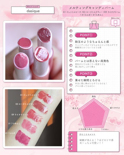 メルティングキャンディーバーム/dasique/口紅を使ったクチコミ(3枚目)