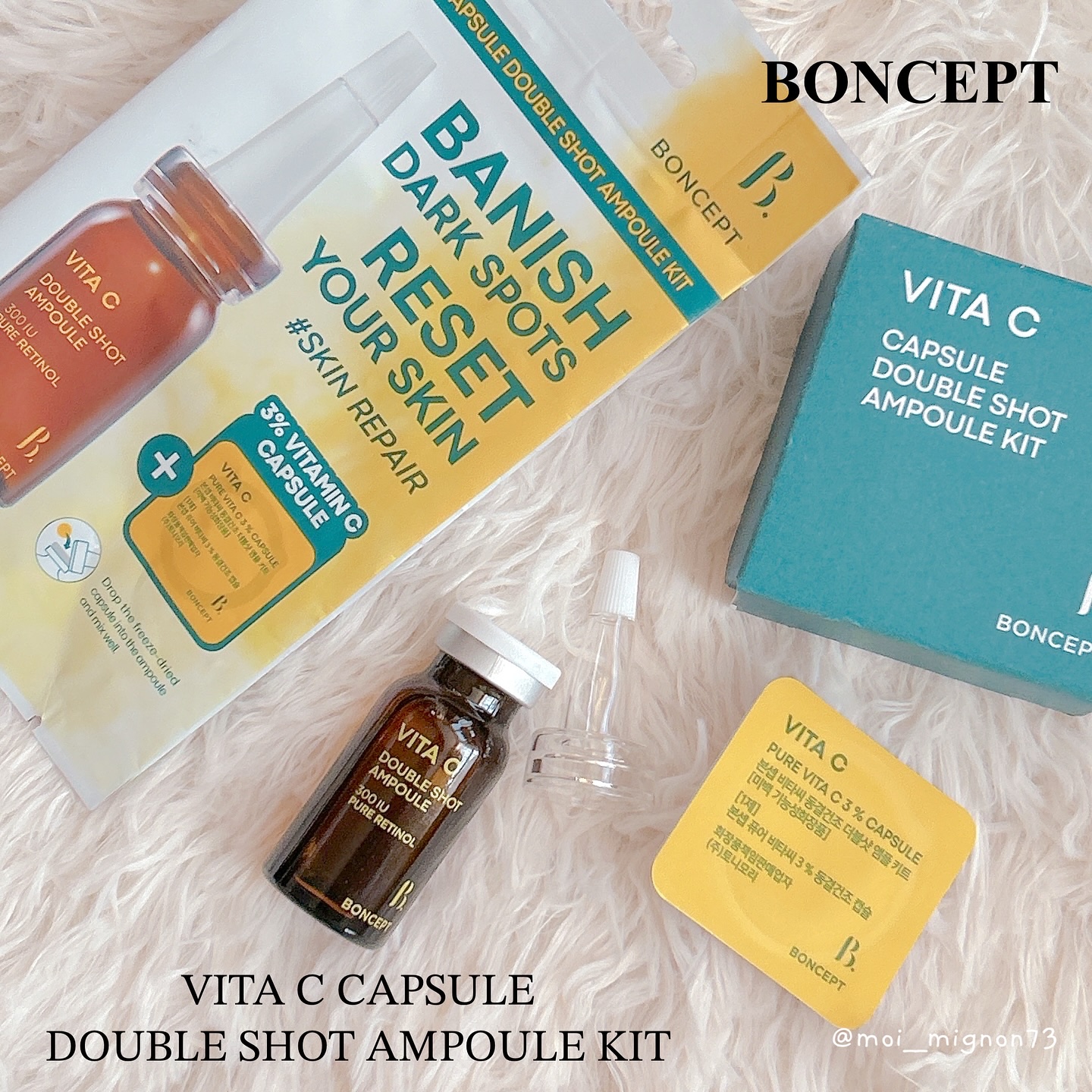 ビタC凍結乾燥ダブルショットアンプルキット/BONCEPT/美容液を使ったクチコミ（1枚目）