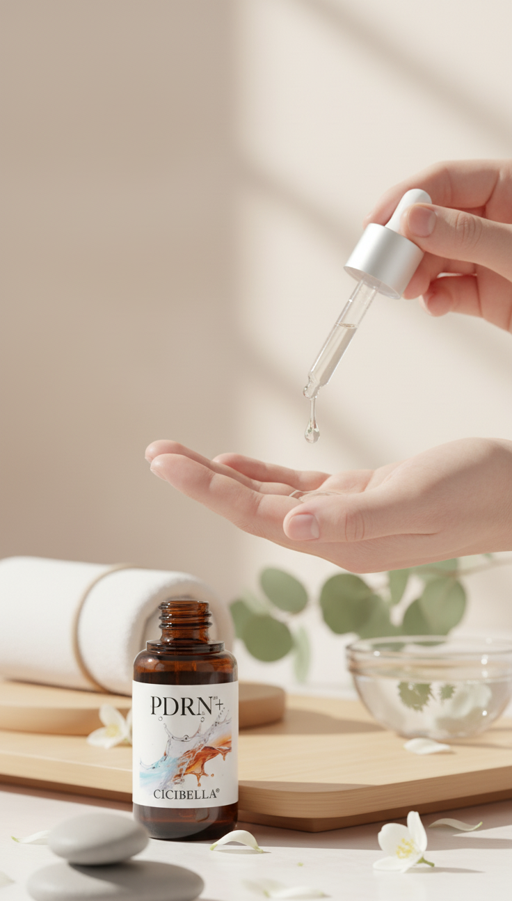 CICIBELLA プレミアムビューティーセラム PDRN+美容液のクチコミ「これは“肌の再生力”にフォーカスした、まさに大人肌のための美容液でした。

テクスチャーはとろ.....」（3枚目）