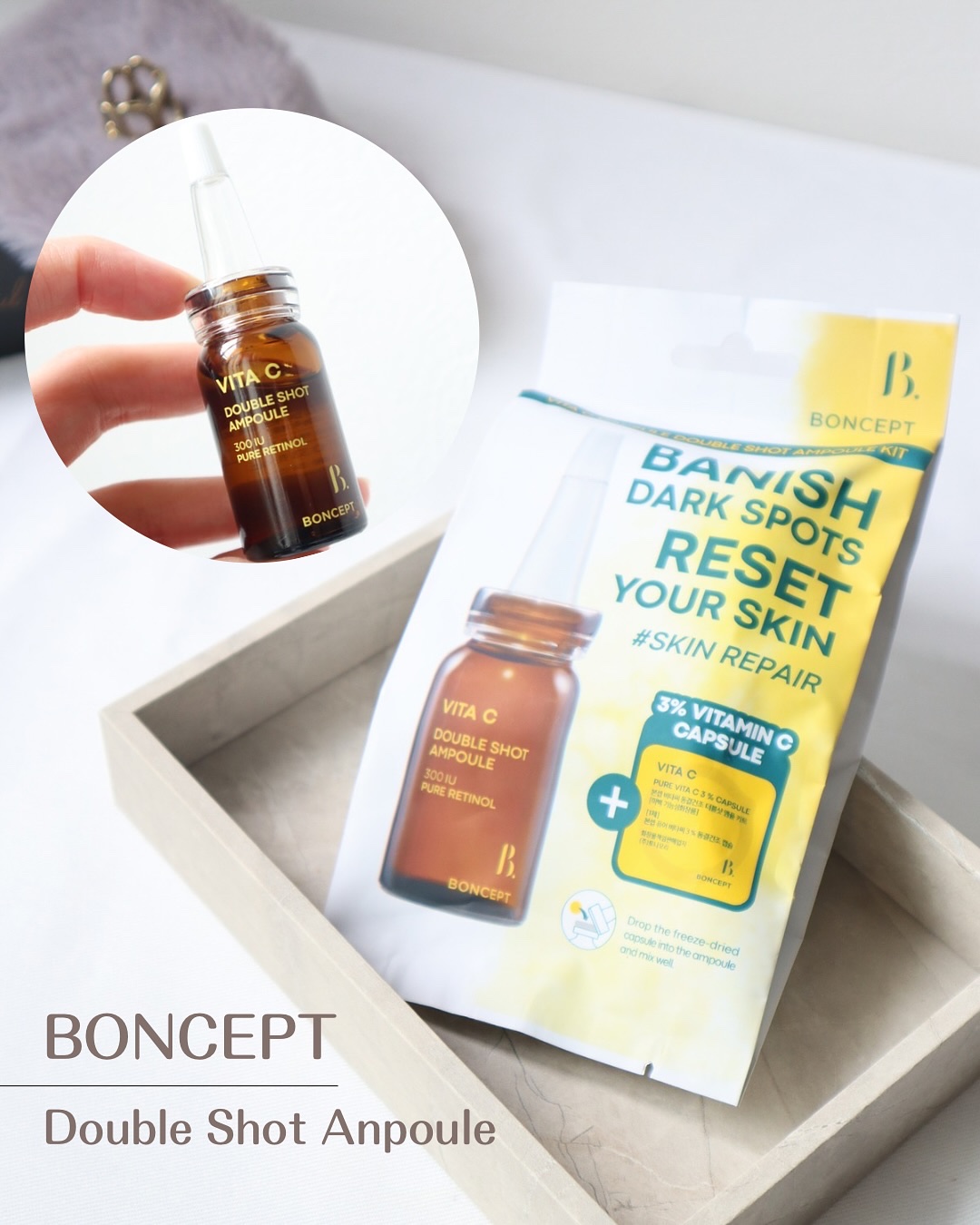 ビタC凍結乾燥ダブルショットアンプルキット/BONCEPT/美容液を使ったクチコミ（1枚目）