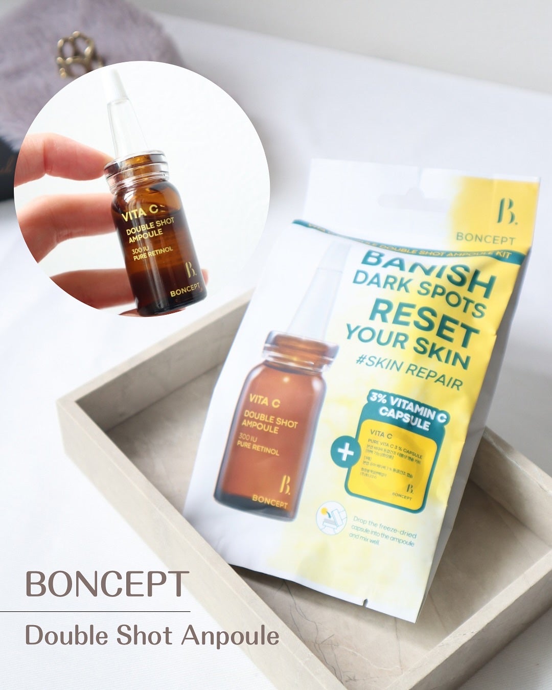 ビタC凍結乾燥ダブルショットアンプルキット/BONCEPT/美容液を使ったクチコミ(1枚目)