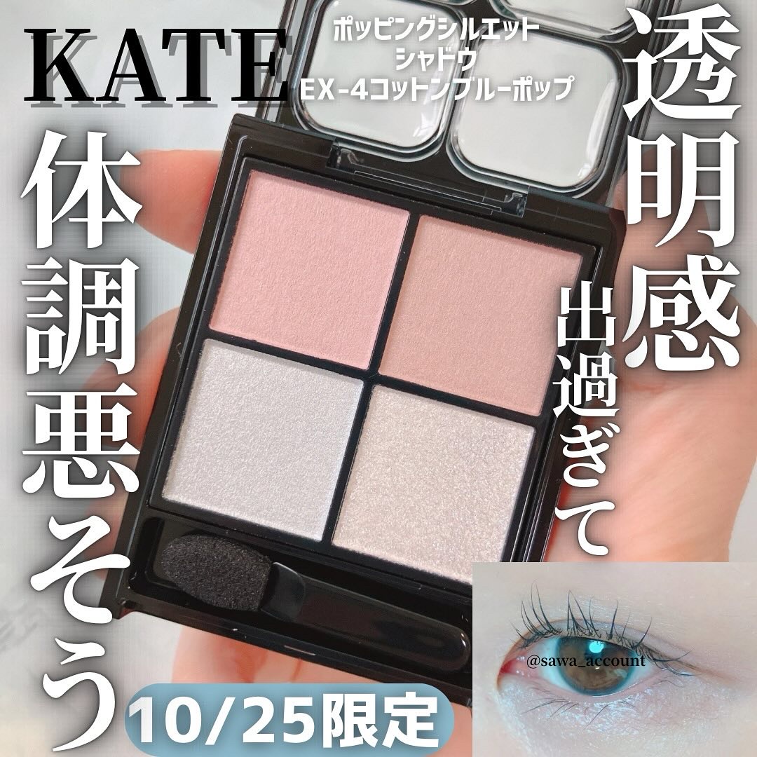 ケイト ポッピングシルエットシャドウ EX-4 コットンブルーポップ(限定)/KATE/アイシャドウパレットを使ったクチコミ（1枚目）