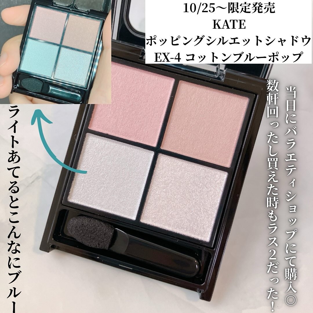 ケイト ポッピングシルエットシャドウ EX-4 コットンブルーポップ(限定)/KATE/アイシャドウパレットを使ったクチコミ（2枚目）