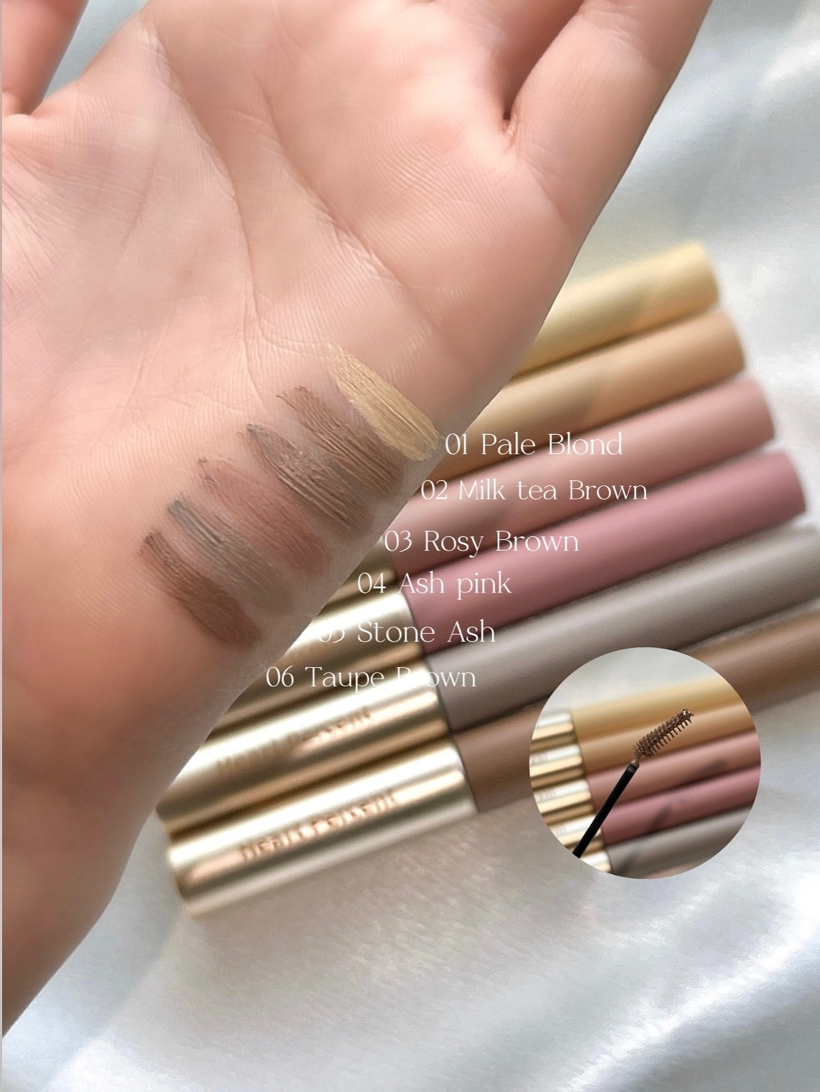 ドットオンムード フェイクアップ ブロウカラー 2号 ミルクティーブラウン/Heart Percent/眉マスカラを使ったクチコミ（2枚目）