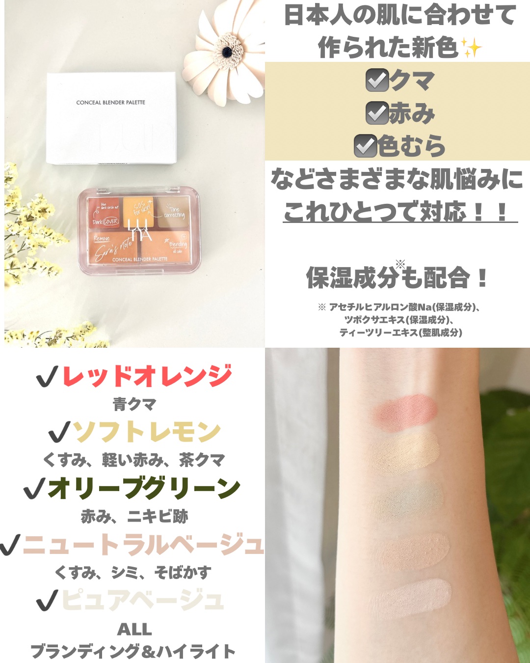 コンシールブレンダーパレット/LUNA/パレットコンシーラーを使ったクチコミ（2枚目）