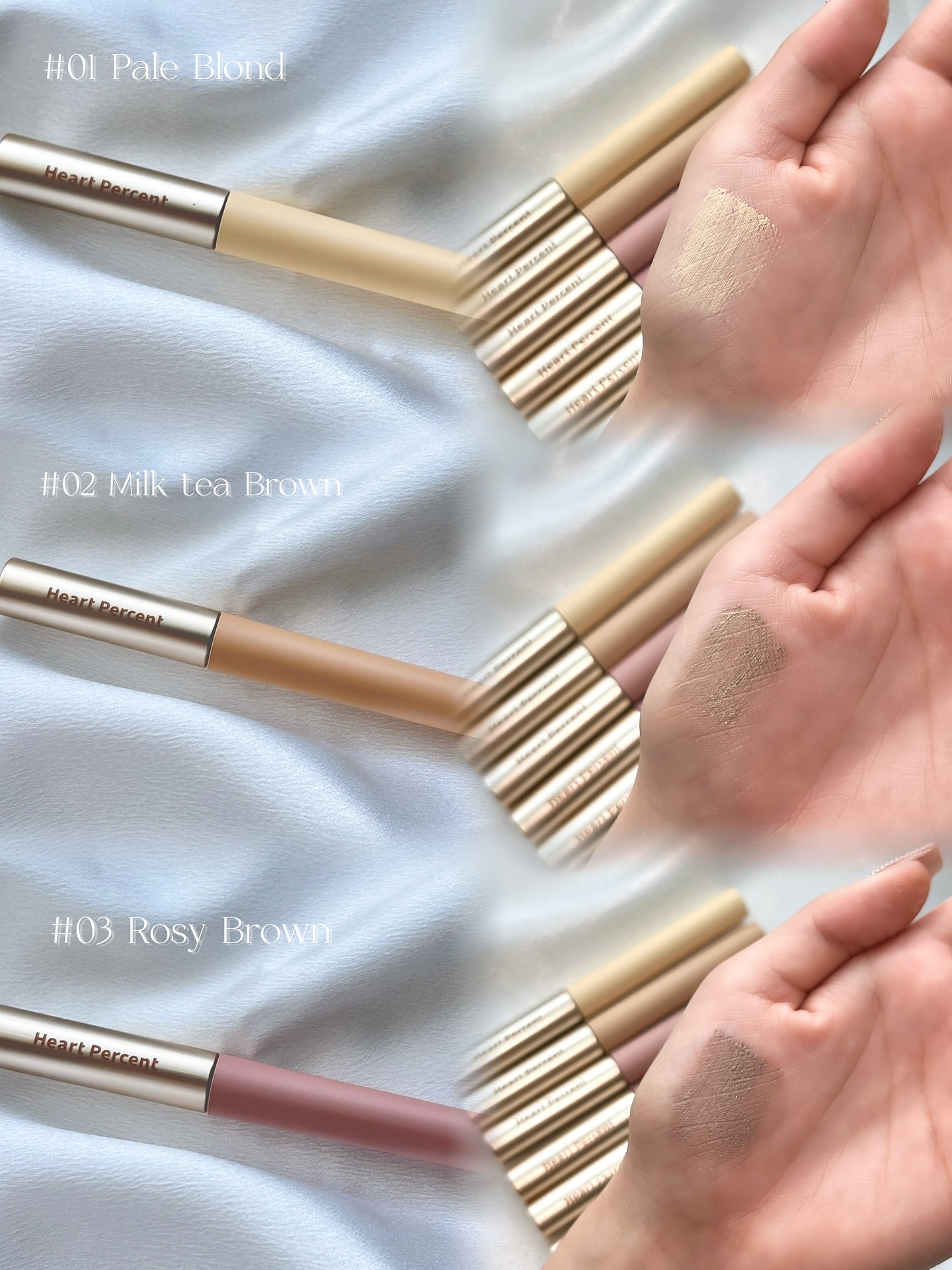 ドットオンムード フェイクアップ ブロウカラー 2号 ミルクティーブラウン/Heart Percent/眉マスカラを使ったクチコミ（3枚目）