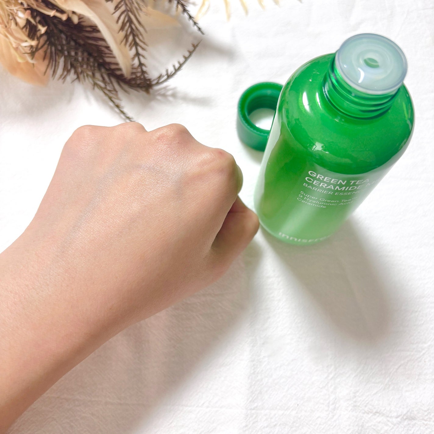 グリーンティー セラミド ミルク エッセンストナー/innisfree/化粧水を使ったクチコミ(3枚目)