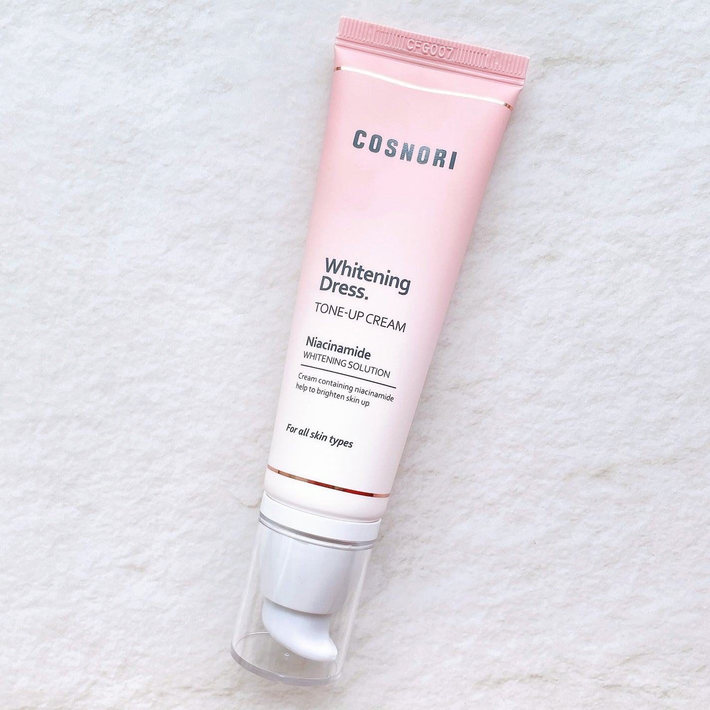 ホワイトニングドレストーンアップクリーム/COSNORI/化粧下地を使ったクチコミ(3枚目)