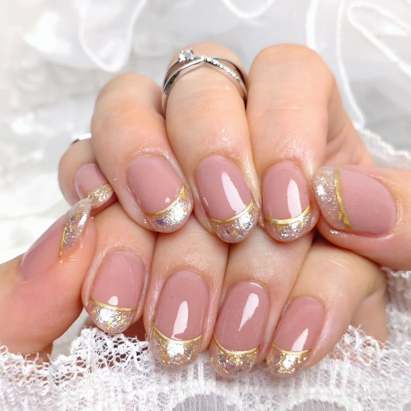 ミルクティ on LIPS 「✴✴美爪仕上げのネイルファンデーションを活かした#ガラスフレン..」(1枚目)