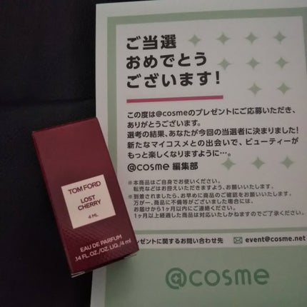 ロスト チェリー オード パルファム スプレィ/TOM FORD BEAUTY/香水(レディース)を使ったクチコミ(1枚目)