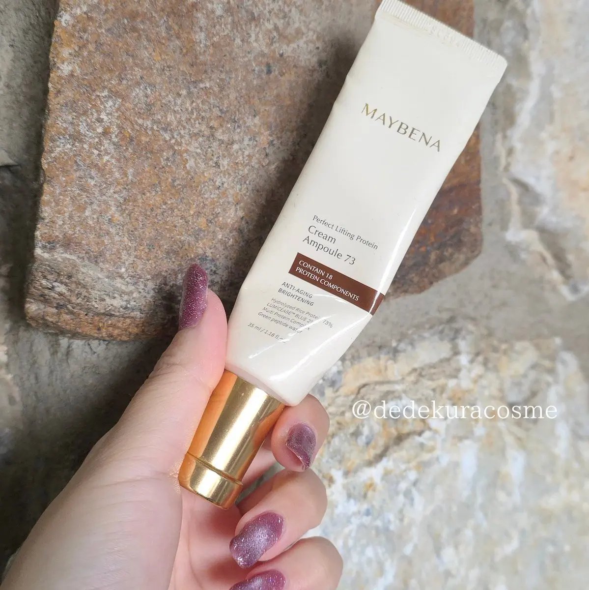 メイベナのお米ちゃんクリームアンプル使い切り！サラッとしてて軽いのに乾燥は感じないから最後のクリームとして夏場活躍したよ🌾🤍お肌の治安が維持できたのもよかった💯

#メイベナ #MAYBENA #73シワクリーム #提供 #韓国スキン