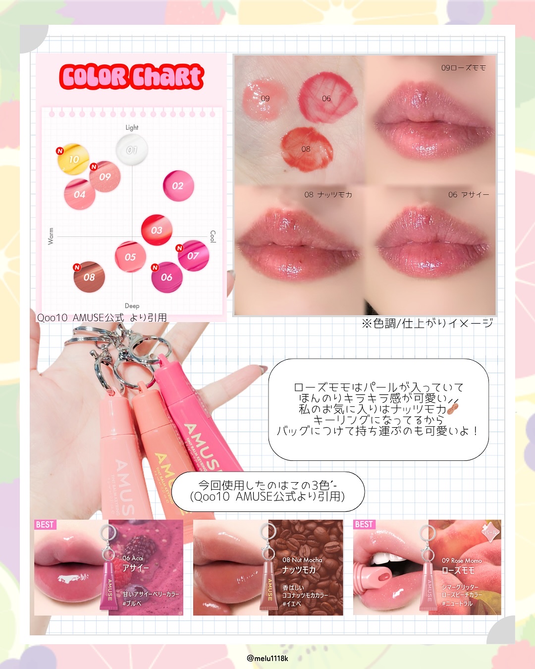 ケア/ティントバームキーリング/AMUSE/リップグロスを使ったクチコミ（2枚目）