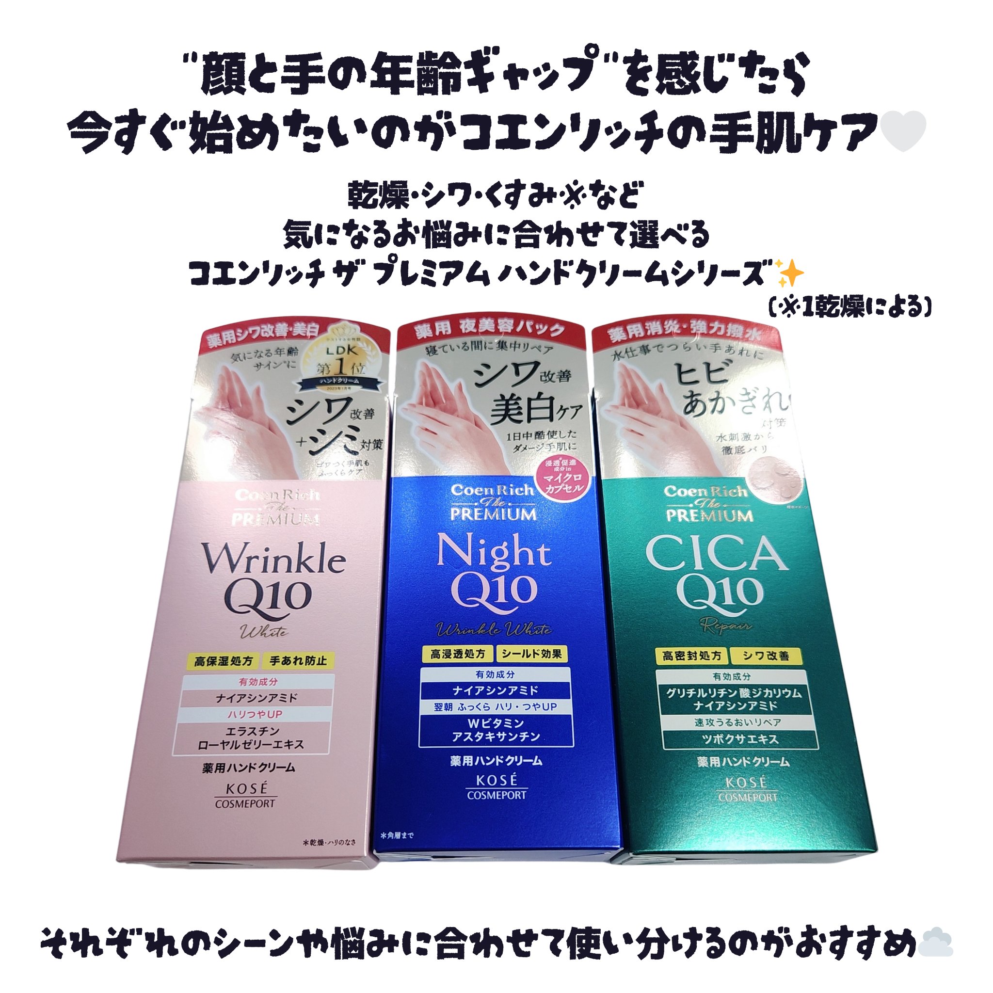 コエンリッチ ザ プレミアム 薬用リンクルホワイト ハンドクリーム/コエンリッチQ10/ハンドクリームを使ったクチコミ（2枚目）