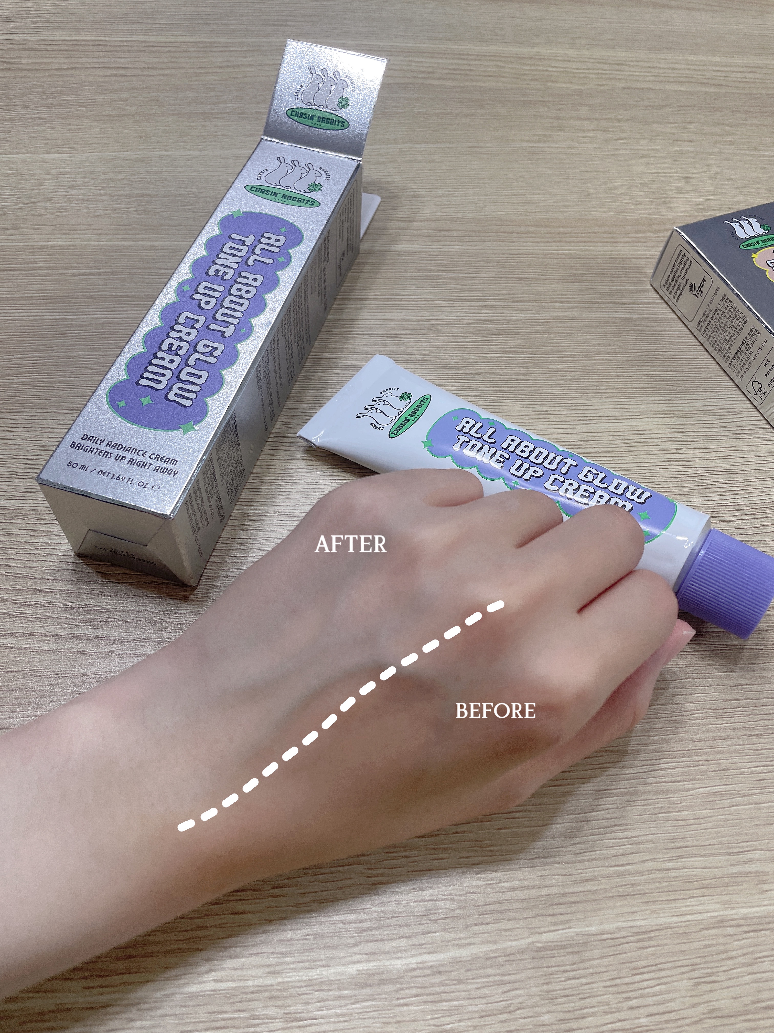 オールアバウトグロウトーンアップクリーム/CHASIN'RABBITS/化粧下地を使ったクチコミ（3枚目）