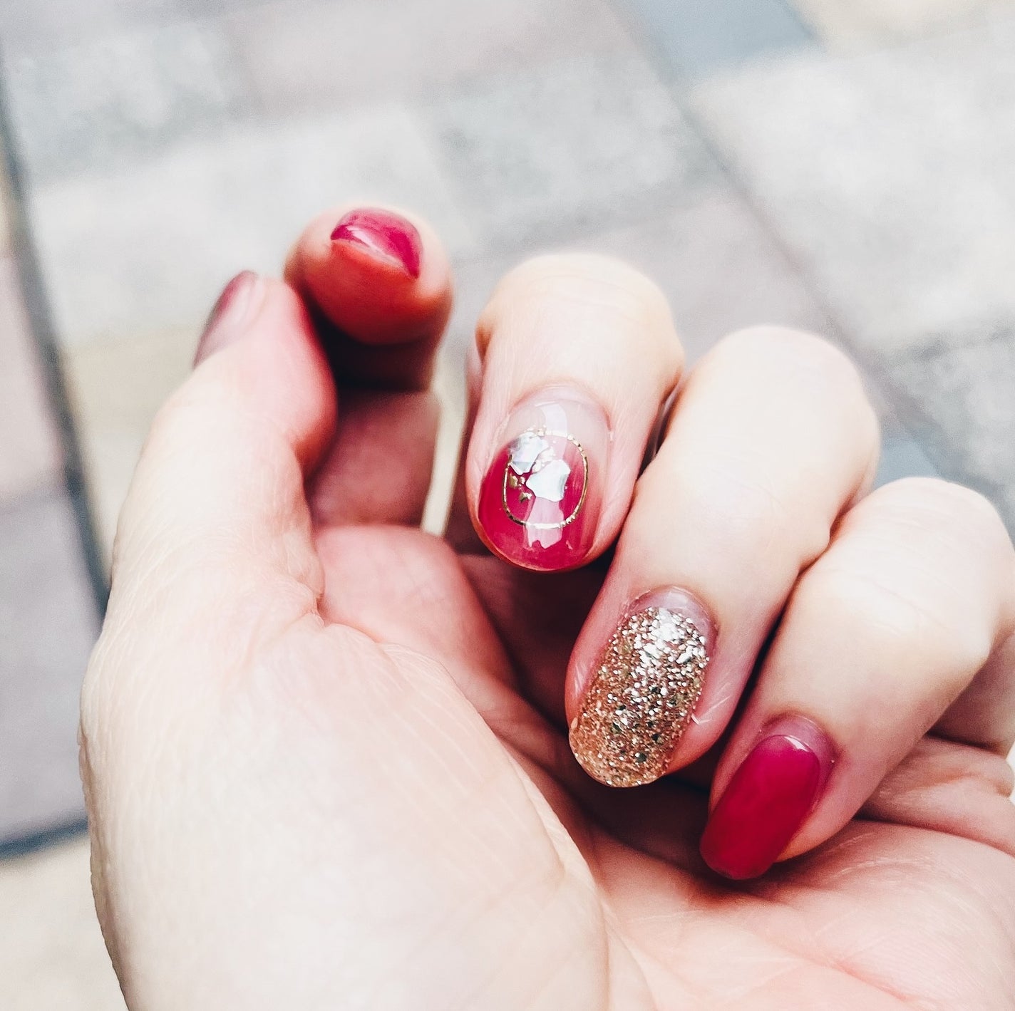 セミキュアジェルネイル(ハンド)/ohora/ネイルシールを使ったクチコミ(4枚目)