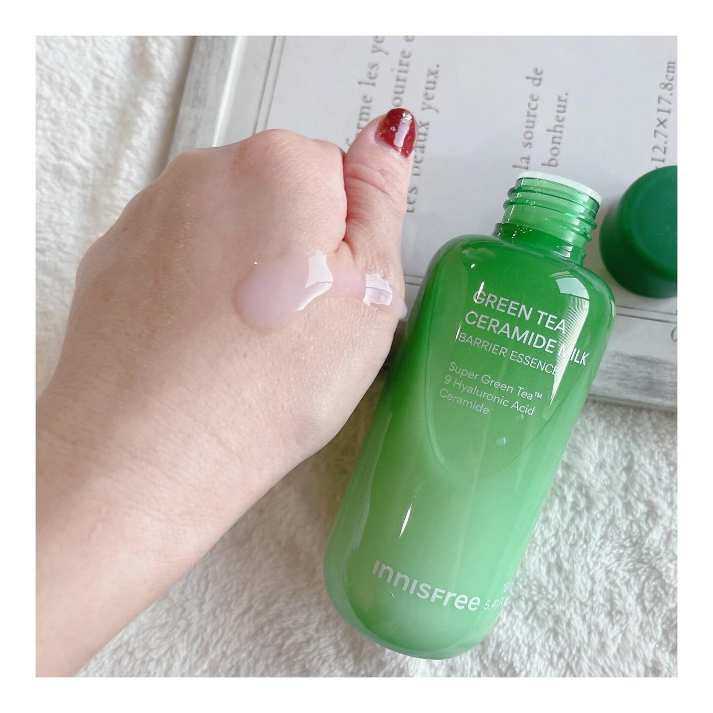 グリーンティー セラミド ミルク エッセンストナー/innisfree/化粧水を使ったクチコミ(3枚目)