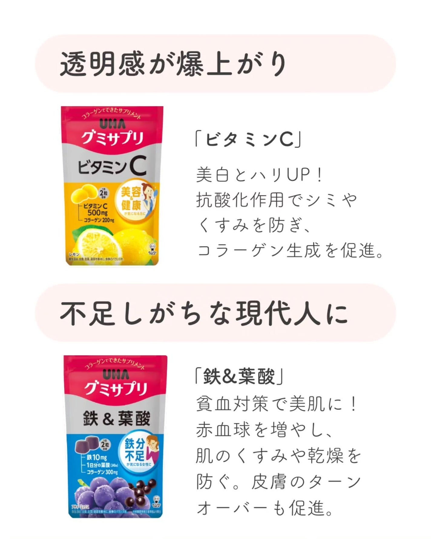 UHAグミサプリ鉄&葉酸/UHA味覚糖/食品を使ったクチコミ(3枚目)