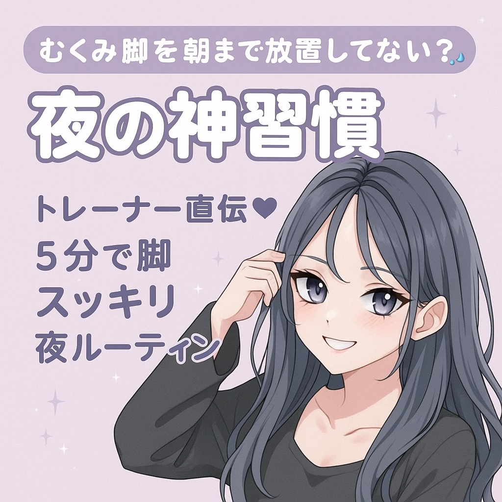 夜になると脚がパンパン…そんな時、昔ジムのお客様にもよく伝えてた”とっておき”の方法があります✨
私もいまだにこれだけは続けてるケア👇

【むくみ対策ルーティン】
1.足首を回す（左右30回）
2.ふくらはぎを軽くつまむようにマッサージ
